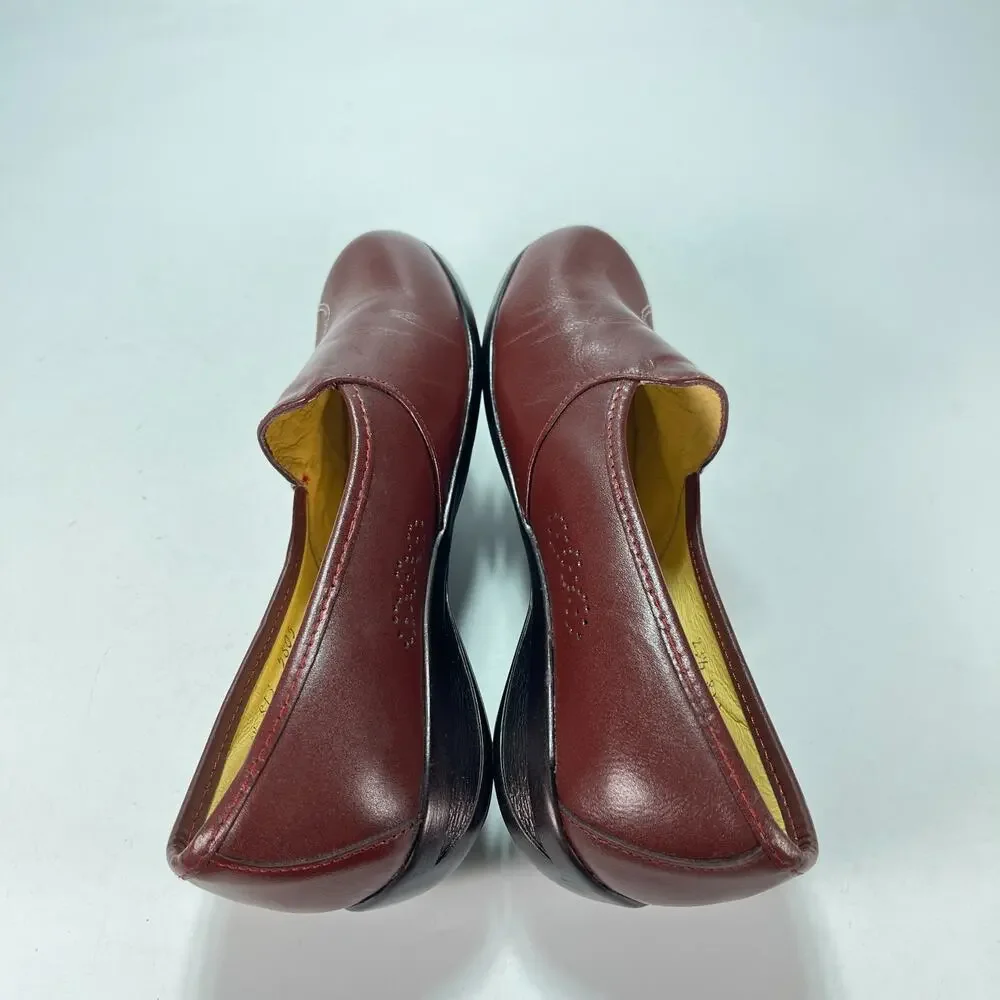 Paoli Burgundy Wine Leather Loafers Shoes Slip On Sandals Women’s Size 6.5
